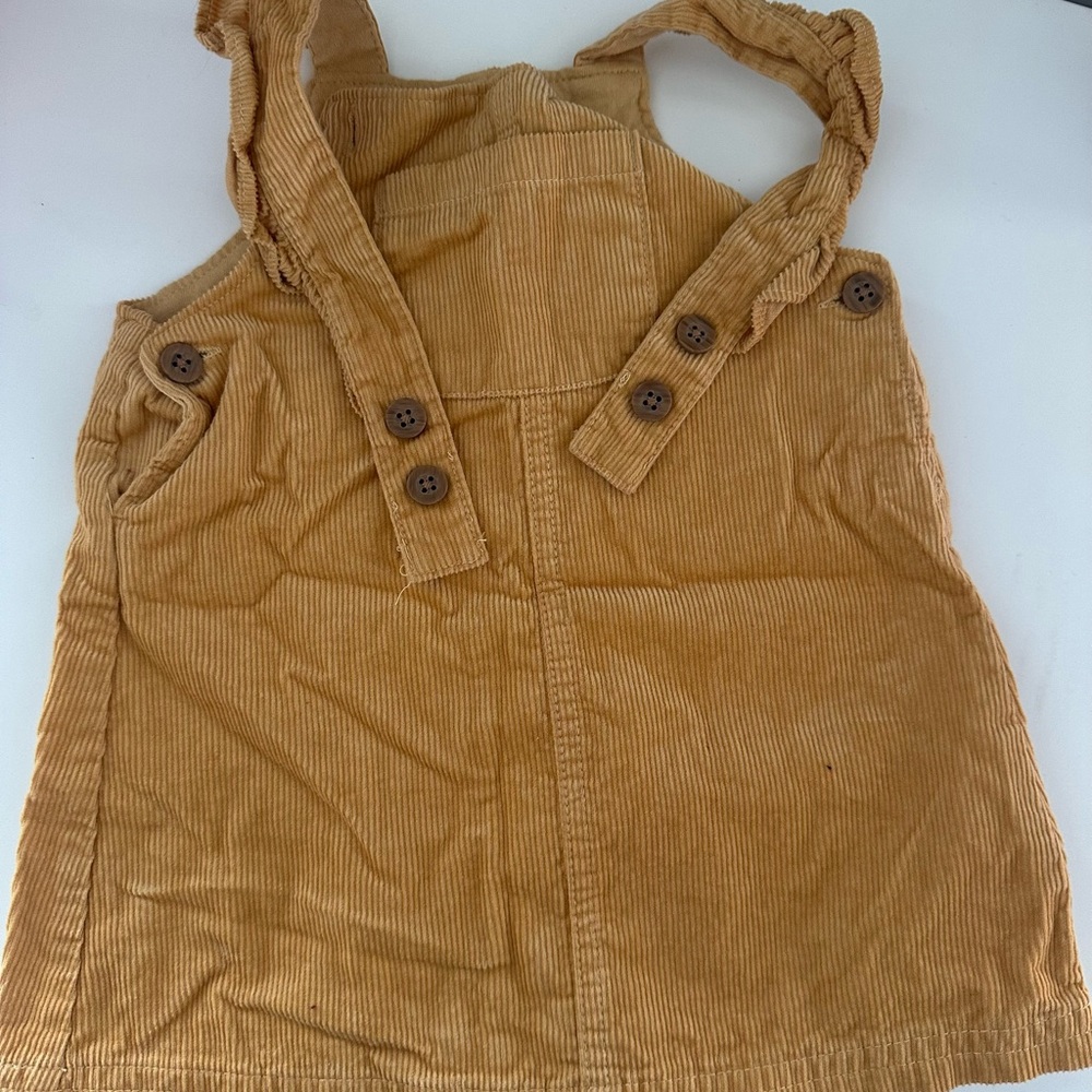 Tan Corduroy Dress with Button Details